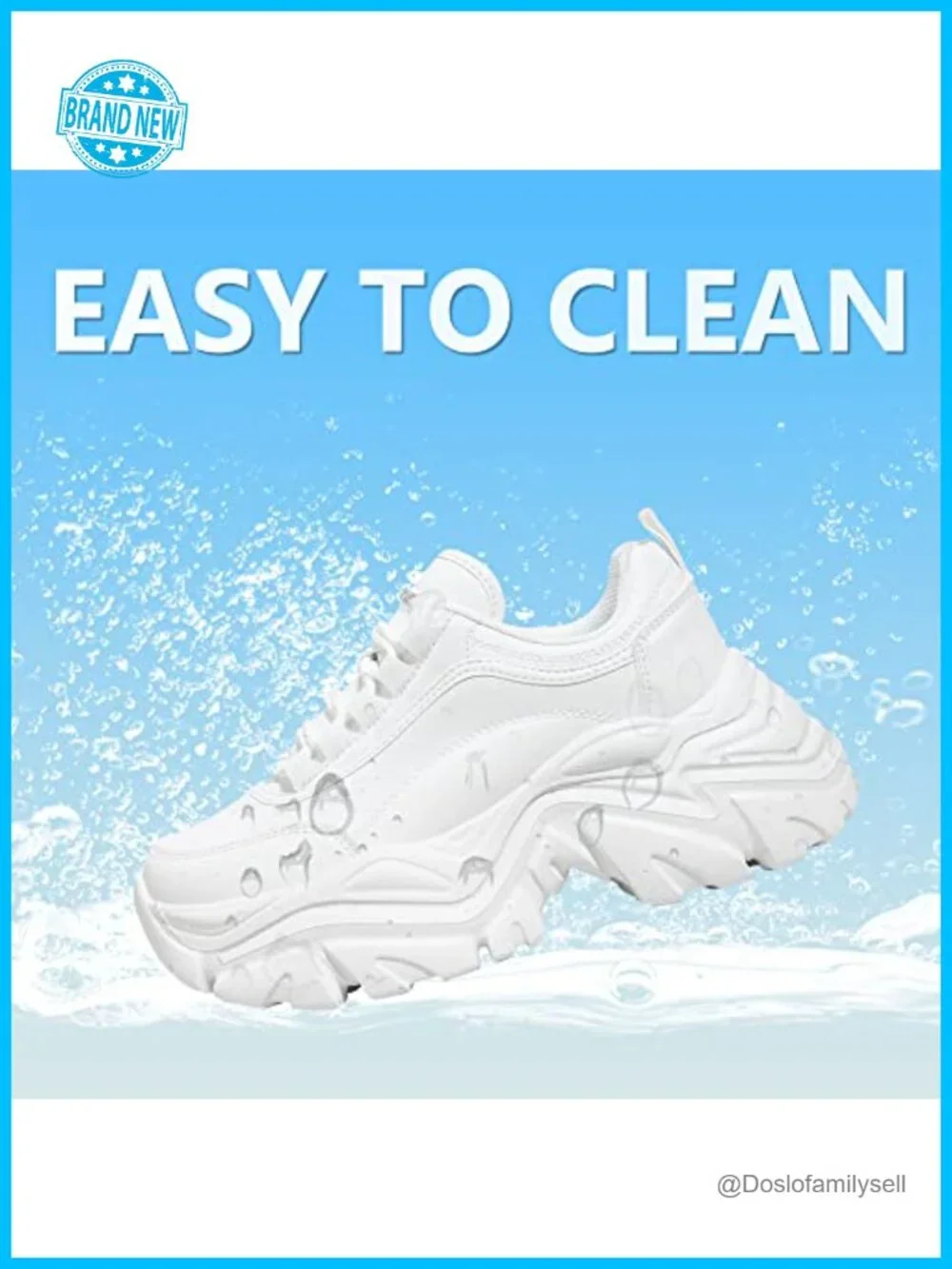 Chunky Platform Sneakers Women Faux Leather Memory Foam Wedge Walking Shoes